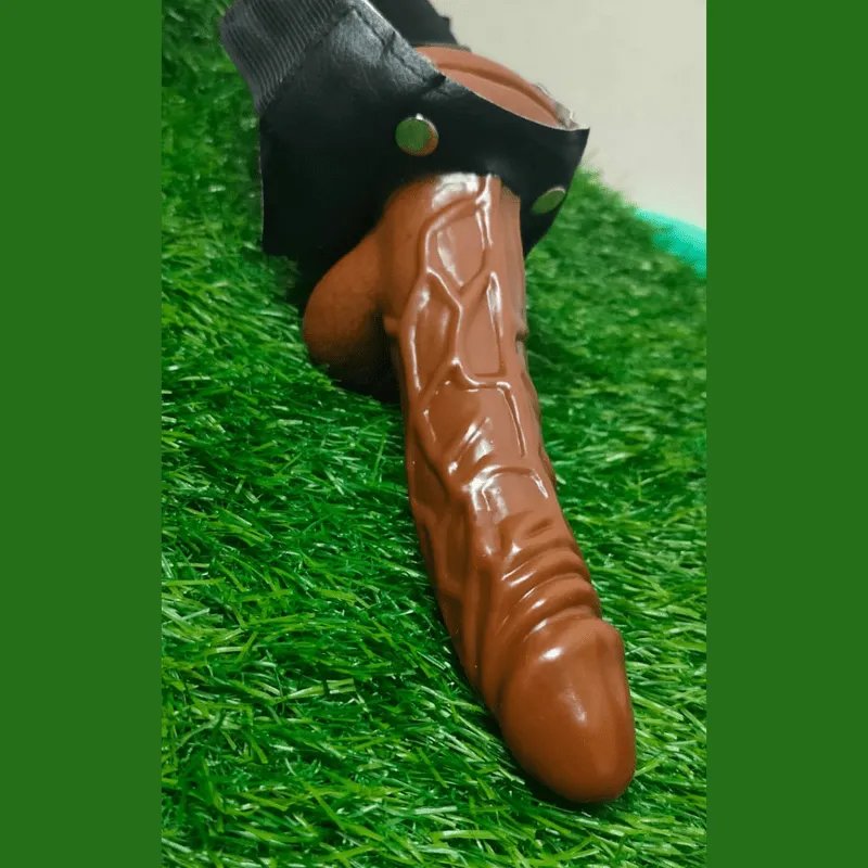 6 inch silicone dragon belt condom brown reusable – Kamahut