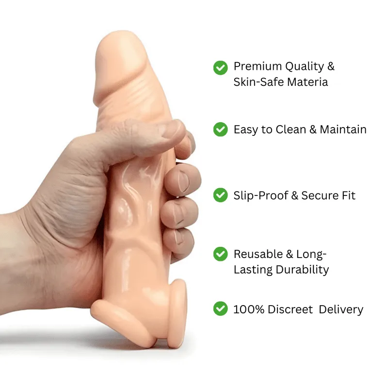 6 inch silicone reusable penis sleeve skin tone – Kamahut