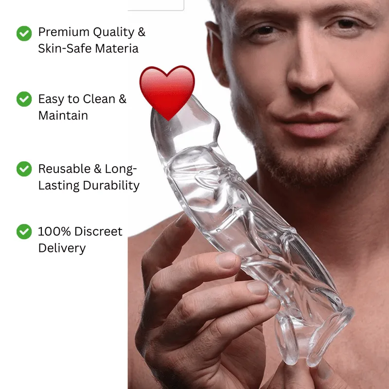 7 inch silicone iceman dragon penis sleeve transparent – Kamahut
